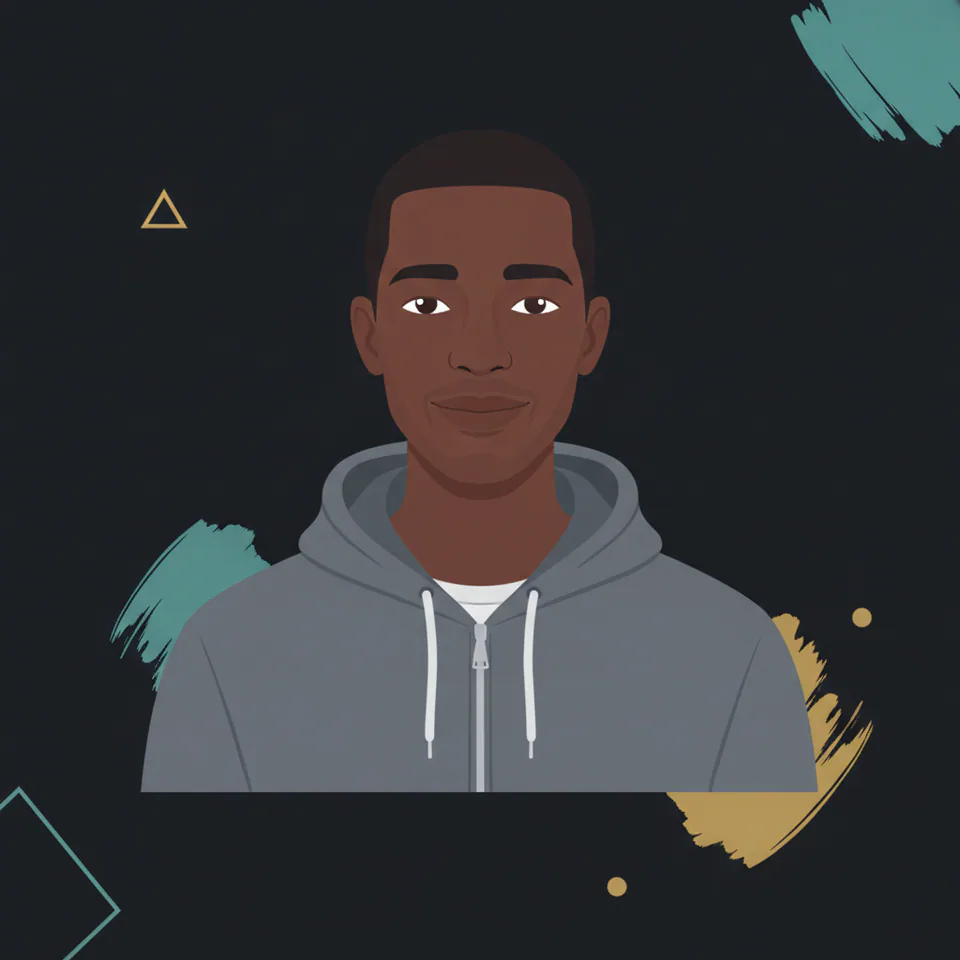 Illustrated portrait of Damien Fletcher, Front-End Engineer
